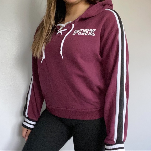 VICTORIA’S SECRET PINK Lace Up Hoodie - Picture 1 of 6